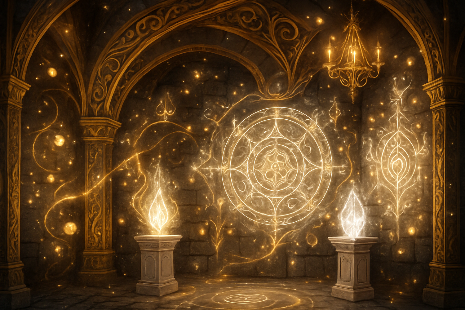 secret chamber gold and white magical