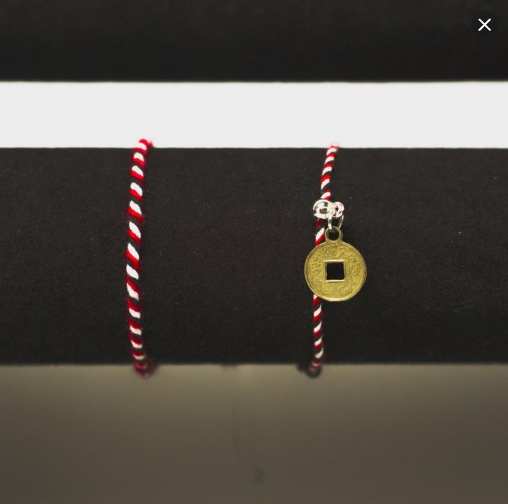 Polaris’ Secrets: Tridatu Balinese Bracelet for Protection - Red &amp; White Striped Cultural Accessory with Balinese Traditions and Protective Properties